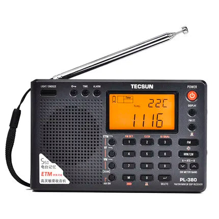 Tecsun PL380/XHDATA D109  DSP professional Radio FM/LW/SW/MW Digital Portable Full Band Stereo Good Sound Quality Receiver