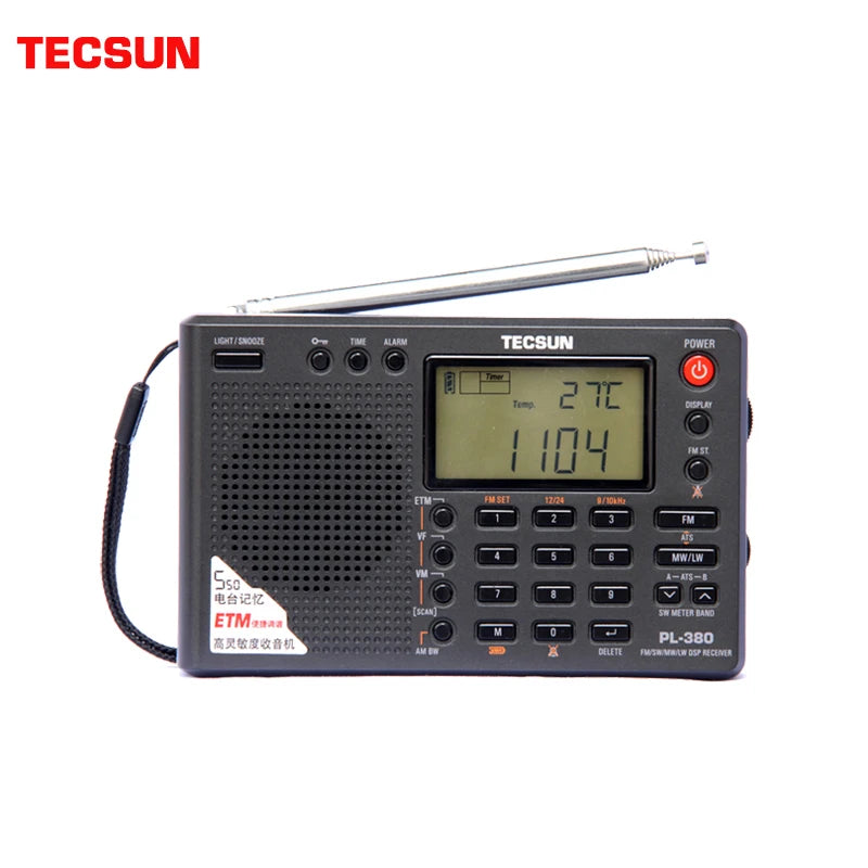 Tecsun PL380/XHDATA D109  DSP professional Radio FM/LW/SW/MW Digital Portable Full Band Stereo Good Sound Quality Receiver