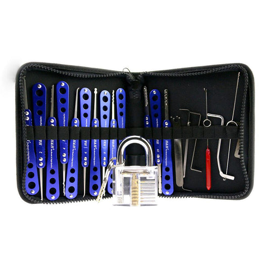 H&H 20 Lock Picks Set Transparent Practice Padlock Bundle