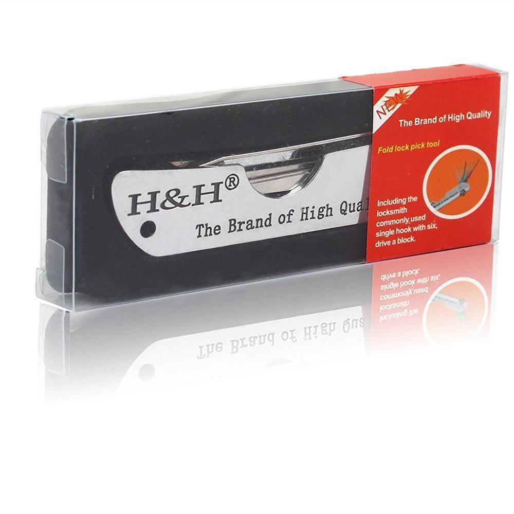 H&H Folding Lock Pick Set Multi-Tool Pocket Locksmith Jackknife
