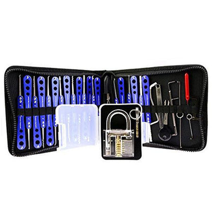 H&H 30 Lock Picks Set Transparent Practice Padlock Bundle