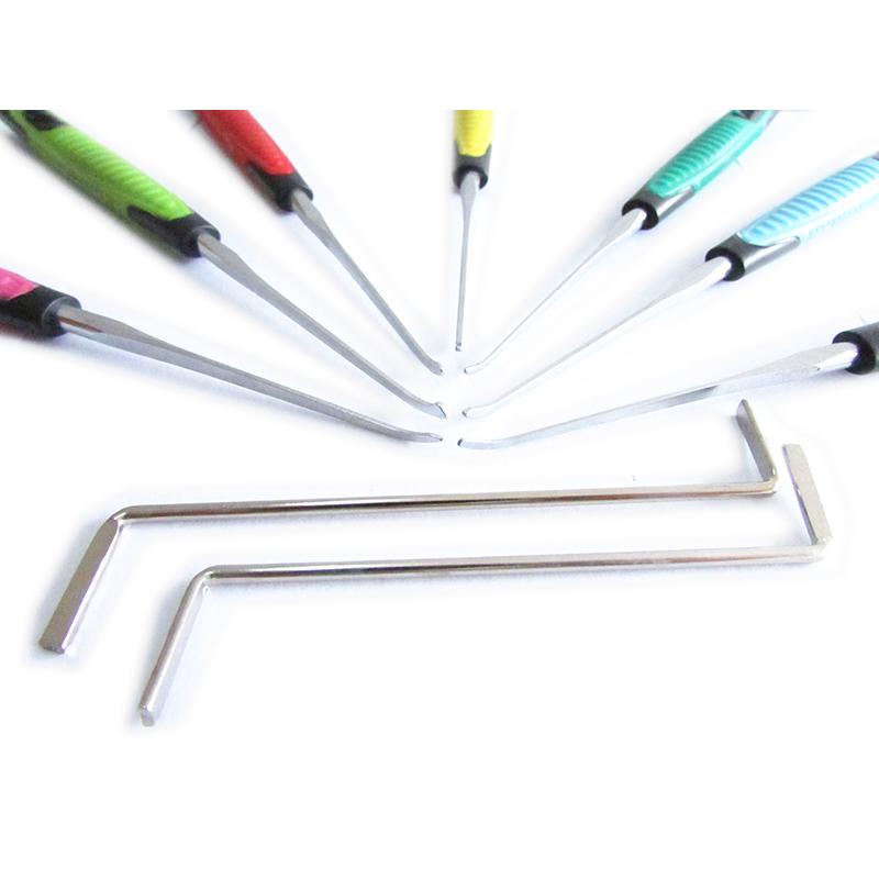 KLOM Premium 7 Pieces Hook Pick Set (Colorful Handle)