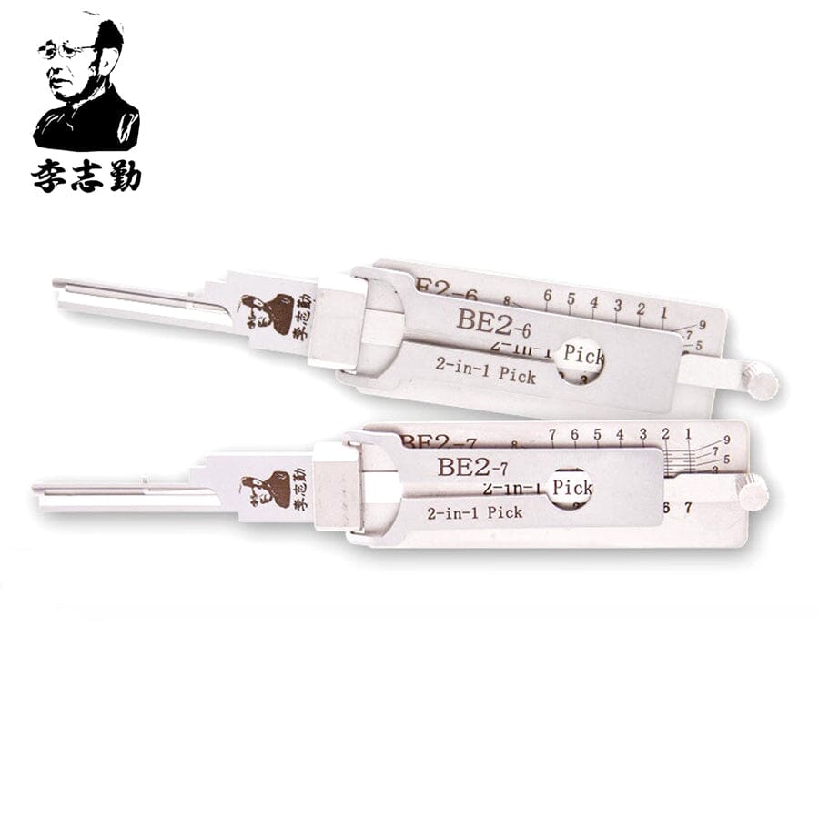 Mr. Li's Original Lishi BE2 BEST A 6-Pin & 7-Pin 2-in-1 Residential Tools – Bundle of 2