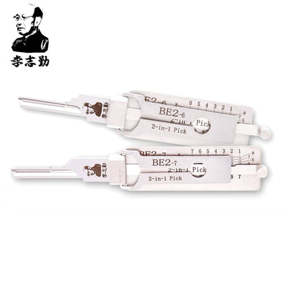 Mr. Li's Original Lishi BE2 BEST A 6-Pin & 7-Pin 2-in-1 Residential Tools – Bundle of 2