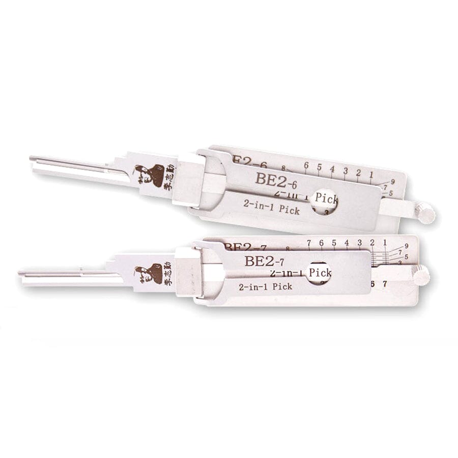 Mr. Li's Original Lishi BE2 BEST A 6-Pin & 7-Pin 2-in-1 Residential Tools – Bundle of 2