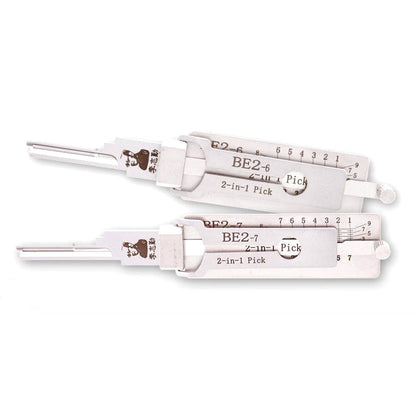 Mr. Li's Original Lishi BE2 BEST A 6-Pin & 7-Pin 2-in-1 Residential Tools – Bundle of 2