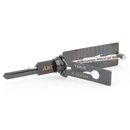 Lishi Style AKK Yale-6 2-in-1 Pick & Decoder for YALE 6-Pin Rim Cylinder