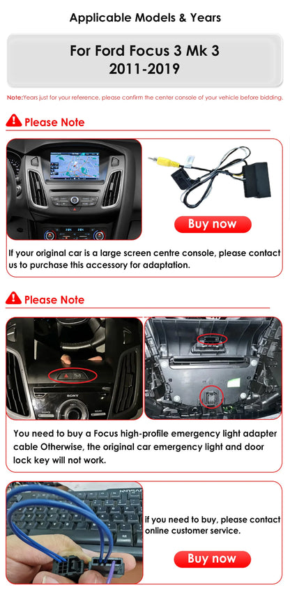 9.7"Carplay Android 13 Autoradio for Ford Focus 3 MK 3 2011-2019 Auto Multimedia player car intelligent systems radio GPS Stereo