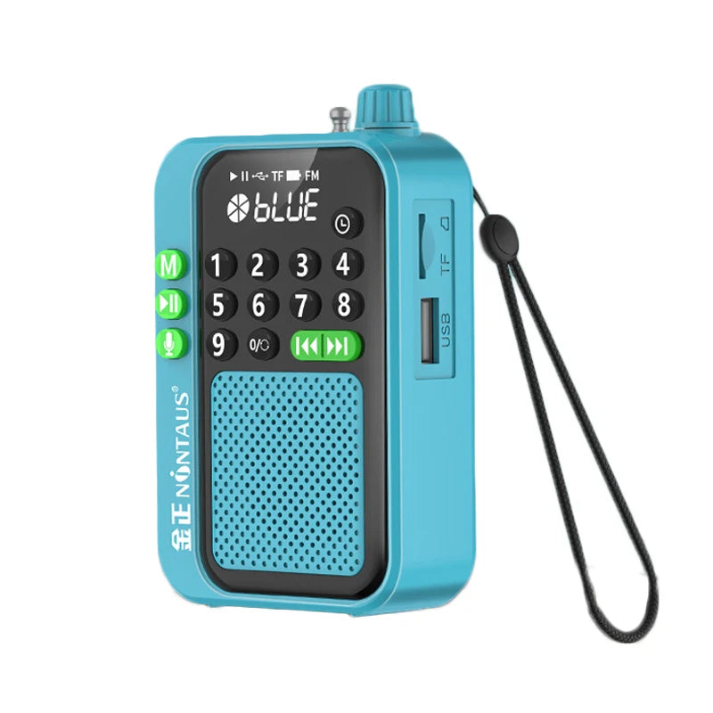 Mini Pocket FM Radio High Sensitivity Digital Radios Receiver Wireless Bluetooth Speaker with LED Display Recording Sleep Timer