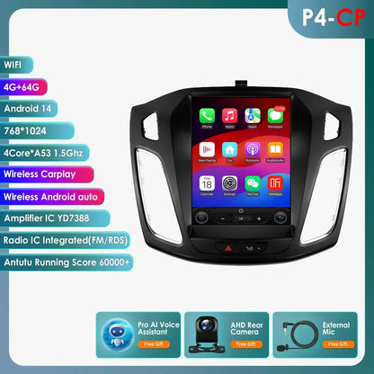 9.7"Carplay Android 13 Autoradio for Ford Focus 3 MK 3 2011-2019 Auto Multimedia player car intelligent systems radio GPS Stereo