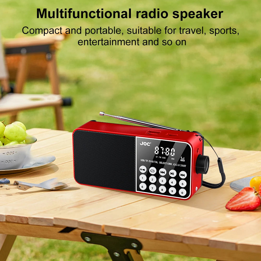 Mini Portable Radio Bluetooth-Compatible Broadcasting Player Radio LED Digital Display Stereo MP3 Player for Emergency Hurricane