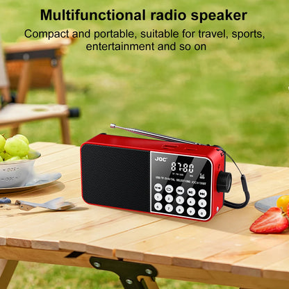 Mini Portable Radio Bluetooth-Compatible Broadcasting Player Radio LED Digital Display Stereo MP3 Player for Emergency Hurricane