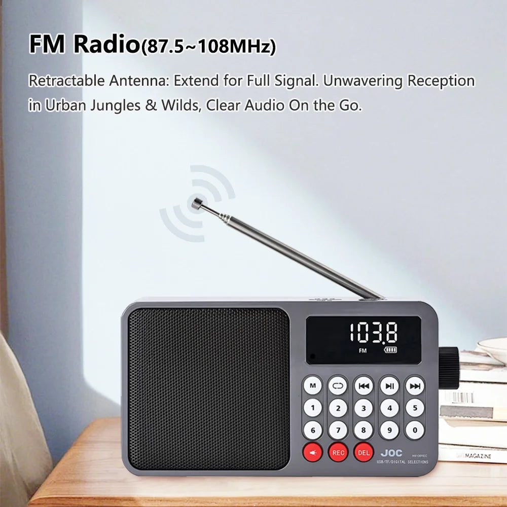 Solar FM Radio Portable Bluetooth Speaker with LED Light support Recording TF Card USB Play Wireless Speaker Radio FM Receiver