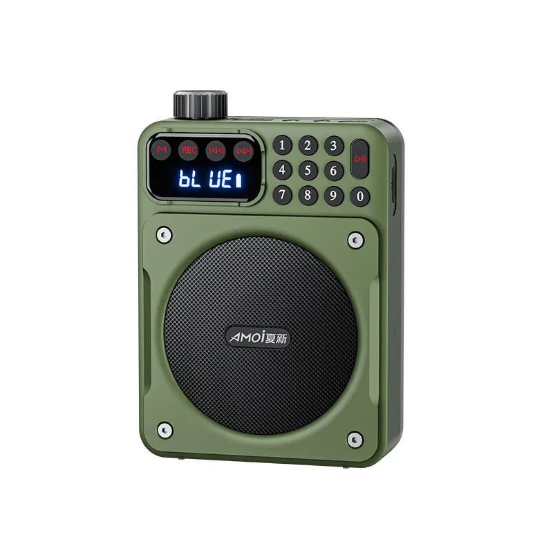 Mini Portable FM Radio Removable Rechargeable Battery Radios Receiver Bluetooth Speaker TF USB Music Player HD Voice Amplifier
