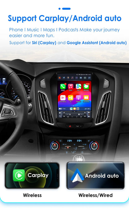 9.7"Carplay Android 13 Autoradio for Ford Focus 3 MK 3 2011-2019 Auto Multimedia player car intelligent systems radio GPS Stereo