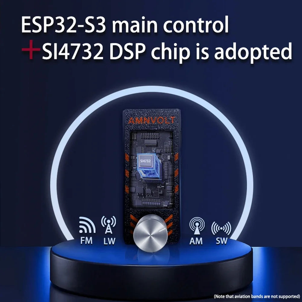 SI4732 0.5-108mhz LSB USB AM FM FM/AM Radio 1.9inch IPS Screen Mini Pocket Radio with Antenna All Band Radio Receiver