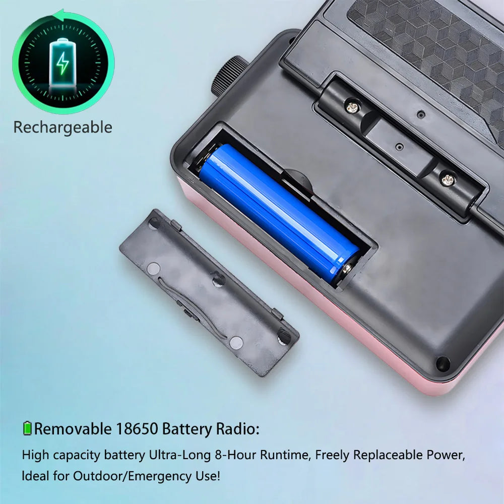Solar FM Radio Portable Bluetooth Speaker with LED Light support Recording TF Card USB Play Wireless Speaker Radio FM Receiver