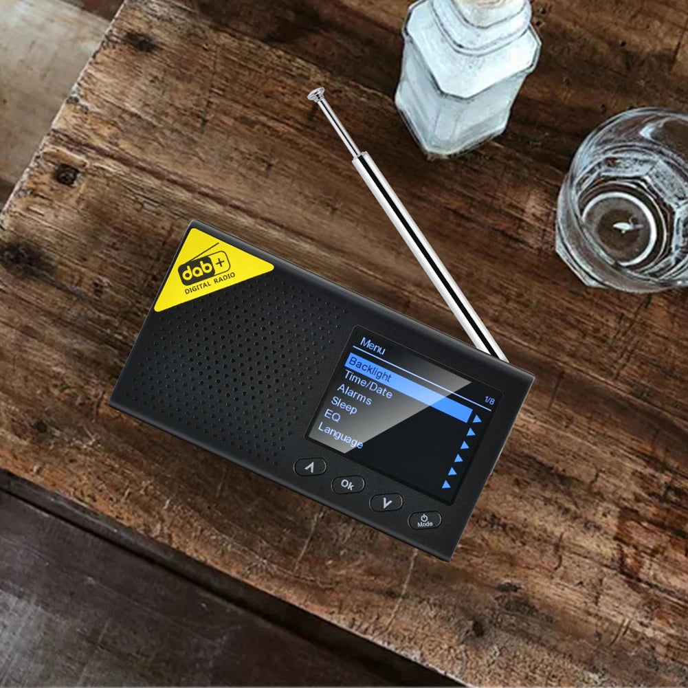 2.4 inch LCD Display Bluetooth-compatible 5.0 Digital Radio Stereo Multifunctional DAB FM Receiver Audio Broadcasting Player