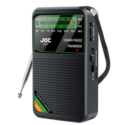 Portable Mini Full Band Radio FM AM SW Radio Built-in Speaker Emergency Pocket Radio for Indoor Outdoor Walk Jogging Gym Camping