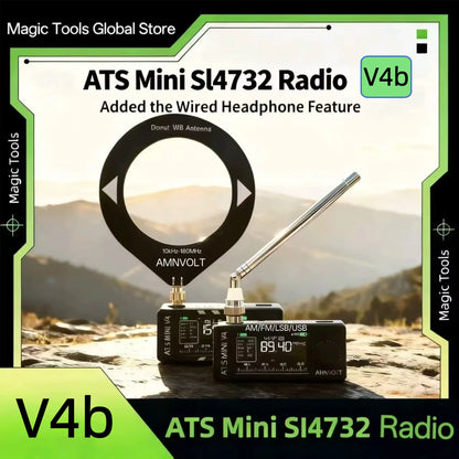 AMNVOLT V4B ATS MINI SI4732 Radio ALL Band DSP Radio FM AM SSB LSB USB Receiver with Added the Wired Headphone Feature