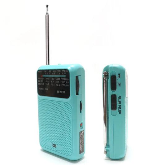 W918 Flashlight Small Full Band FM/AM/SW Emergency Survival Radio Rechargeable Portable Battery Operated Radio