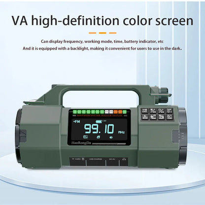 New Outdoor Multifunctional Radio FM/MW/SW/VHF/WB,Manual Emergency Generator,LED Flashlight Emergency Charging SOS Alarm,5000mAh