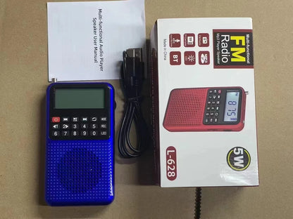 EONKO L-628 Bluetooth FM Radio with TF Card Slot Voice Recorder Flashlight LED Light Earphone Jack  Rechargeable Battery