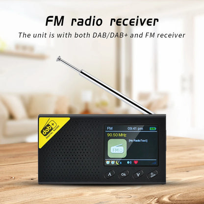 Portable Digital Radio Bluetooth-compatible 5.0 2.4 inch LCD Display DAB/FM Receiver Rechargeable Lightweight Home Radio