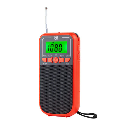 Mini Portable Radio Pocket FM/AM/SW DSP Radio Receiver Built-in Speaker with LCD Backlight Display Alarm Clock Support Timed off
