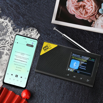Portable Digital Radio Bluetooth-compatible 5.0 DAB/FM Receiver Broadcasting Player Rechargeable Lightweight Home office Radio