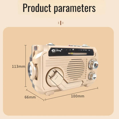 Hand Crank Radio Emergency Weather Radio Portable Power Bank Usb/Solar/Hand Crank Charging, Bluetooth Loud Volume