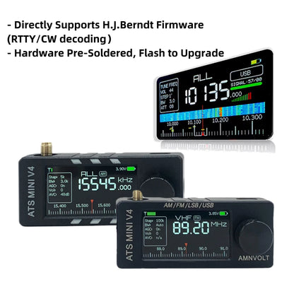 AMNVOLT V4/V3S ATS MINI SI4732 Radio ALL Band DSP Radio FM AM SSB LSB USB Receiver, built-in Hi-Z Headphone Amplifier Circuit