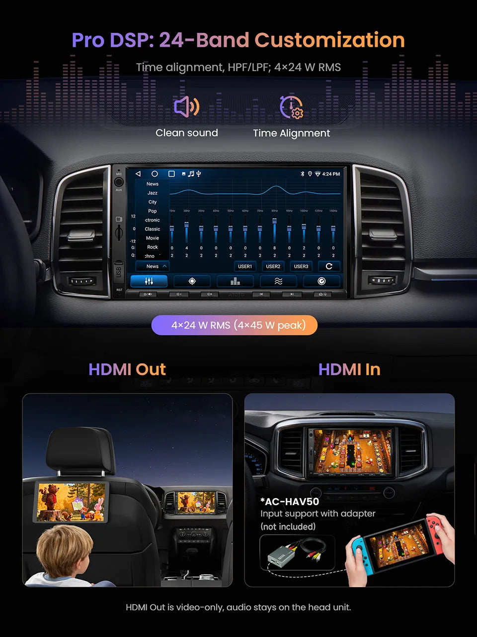 Android Double 2 Din Car Stereo 7 inch Automotive Multimedia Player Radio Auto Carplay Screen Navigation 2Din A5 A5L Atotozone
