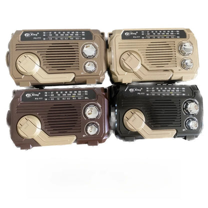 Hand Crank Radio Emergency Weather Radio Portable Power Bank Usb/Solar/Hand Crank Charging, Bluetooth Loud Volume