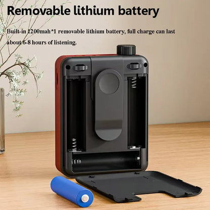 Mini Portable FM Radio Removable Rechargeable Battery Radios Receiver Bluetooth Speaker TF USB Music Player HD Voice Amplifier