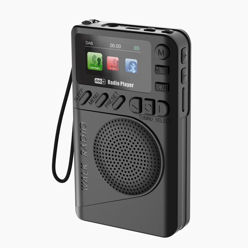 Mini Pocket DAB/FM Radio Colorful LCD Display Radios Receiver Rechargeable Bluetooth Speaker MP3 Player Support TF Sleep Timer