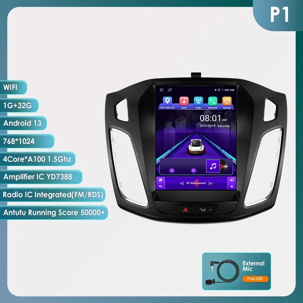 9.7"Carplay Android 13 Autoradio for Ford Focus 3 MK 3 2011-2019 Auto Multimedia player car intelligent systems radio GPS Stereo
