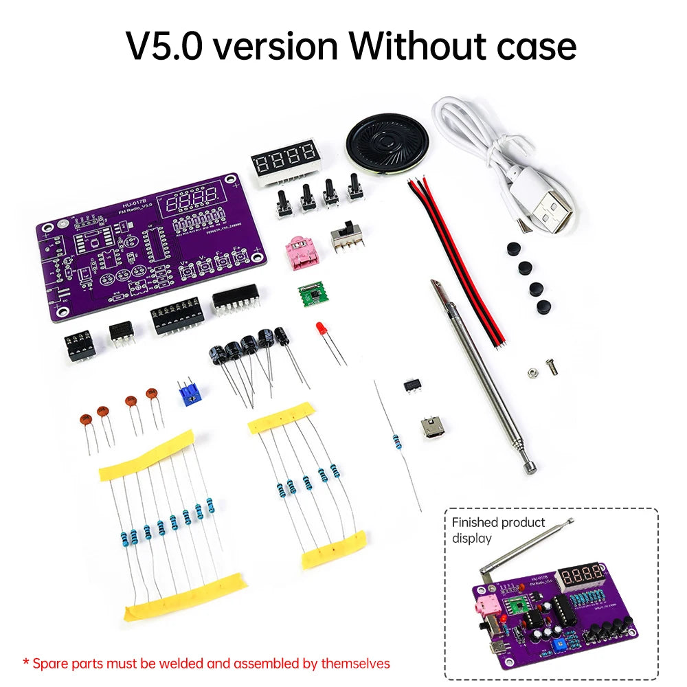 HU-017B Radio DIY Kit RDA5807S 87~108MHz FM Radio Electronic Teaching Experiment Soldering Practice Module