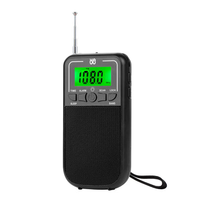 Mini Portable Radio Pocket FM/AM/SW DSP Radio Receiver Built-in Speaker with LCD Backlight Display Alarm Clock Support Timed off