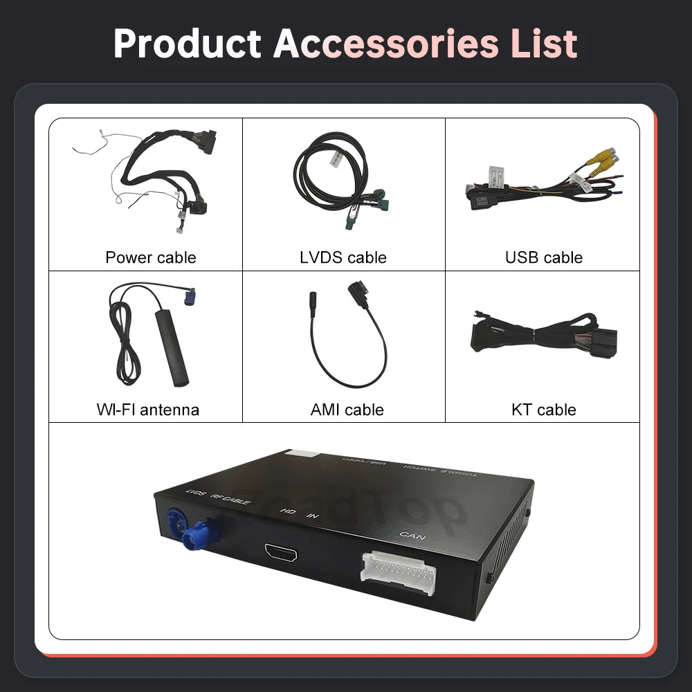 Road Top Wireless CarPlay Android Auto Decoder for Audi A3 2013-2018 with AirPlay Mirror Link Car Play Rear Camera BT Functions