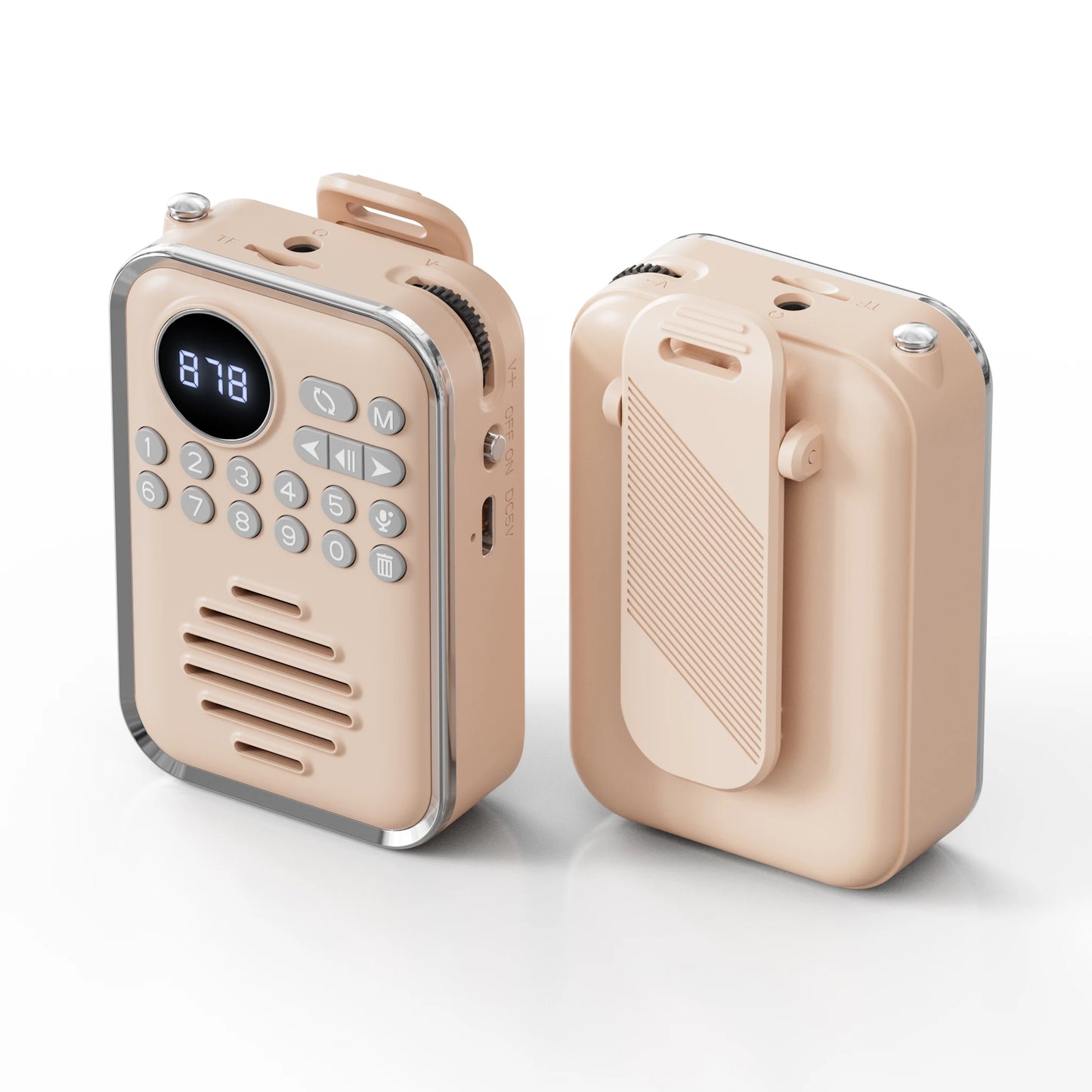 Mini Portable FM Radio HD Display Digital Radios Recevier  Wireless Bluetooth Speaker Voice Recorder Rechargeable TF Card  Playe