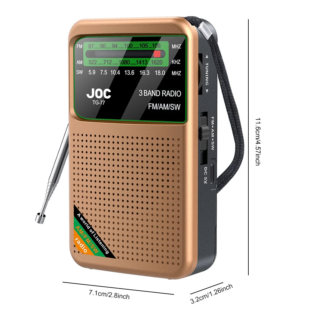 New Mini SI4732 0.5-108mhz Portable Radio LSB USB AM FM Pocket Mini Radio 1.9" IPS Screen All Band Radio Receiver with Antenna