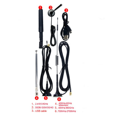 HamGeek R9 + Upgraded PortaPack H2 + Plastic Shell Assembled + 5 Antennas + USB Cable