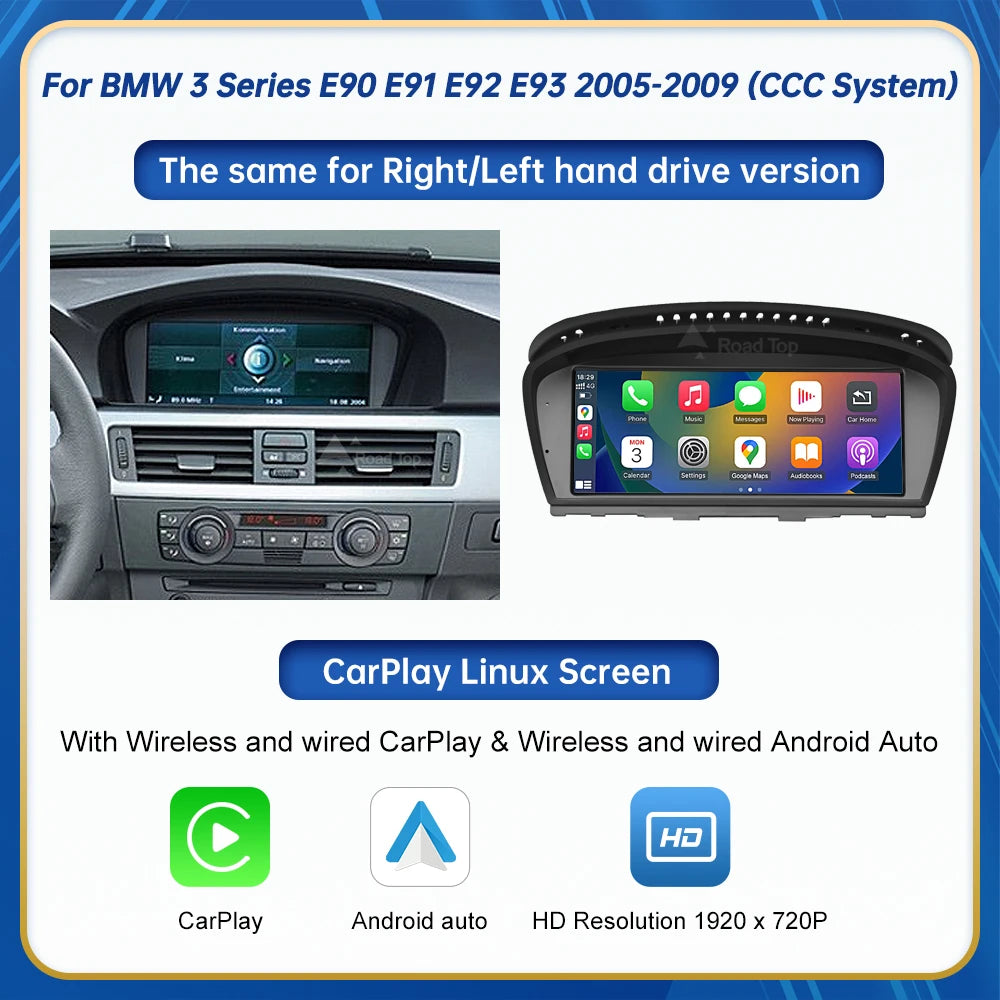 8.8inch Touch Linux Display Multimedia Player For BMW Car 3 Series E90 E91 E92 E93 2005-2011 CCC CIC GPS Carplay