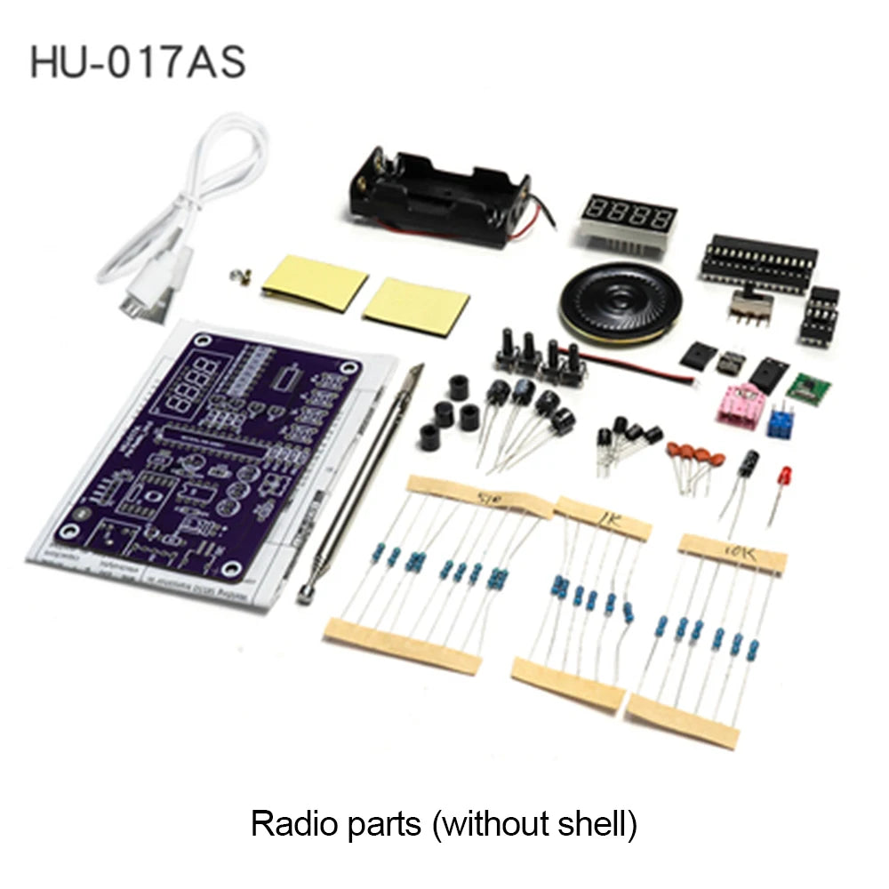 HU-017B Radio DIY Kit RDA5807S 87~108MHz FM Radio Electronic Teaching Experiment Soldering Practice Module