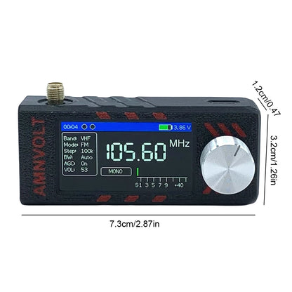 New Mini SI4732 0.5-108mhz Portable Radio LSB USB AM FM Pocket Mini Radio 1.9" IPS Screen All Band Radio Receiver with Antenna