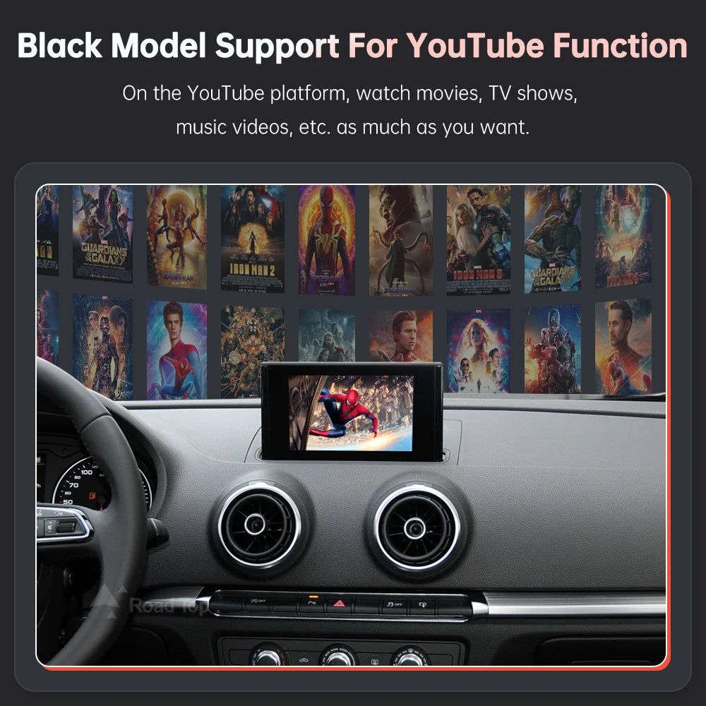 Road Top Wireless CarPlay Android Auto Decoder for Audi A3 2013-2018 with AirPlay Mirror Link Car Play Rear Camera BT Functions