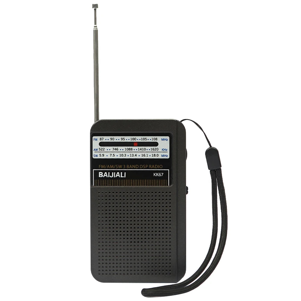 Outdoor Radio Dual Band Stereo Radio SW/AM/FM Pocket Pointer Radio LCD Display Battery Operated for Indoor Outdoor Emergency Use