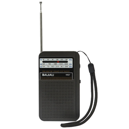 Outdoor Radio Dual Band Stereo Radio SW/AM/FM Pocket Pointer Radio LCD Display Battery Operated for Indoor Outdoor Emergency Use
