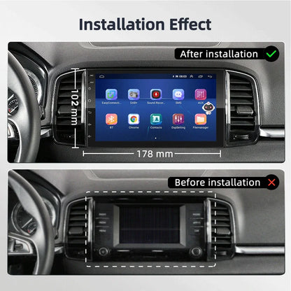 Podofo 8G 256G Car Radio GPS 2 din Android 11 Auto Carplay Universal 7" For Volkswagen Nissan Hyundai Toyota Multimedia Player